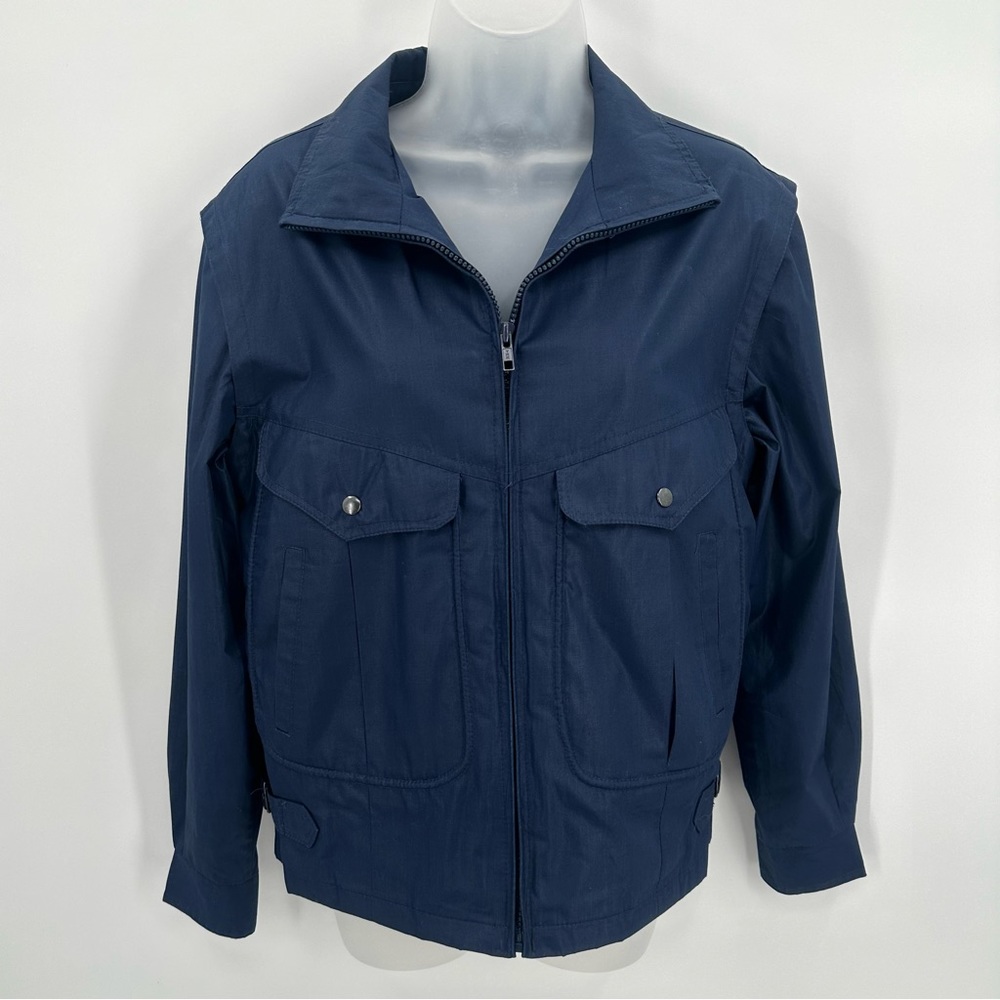 Members Only Jacket Womens Jrs 5/6 Navy Blue Vintage Europe Craft Full Zip Coat